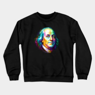 Benjamin Franklin Colorful Portrait Crewneck Sweatshirt